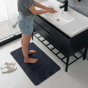 Soild Color geometry Absorbent Bath Rug Mat 60 X 90 cm Soft Non slip Machine Washable Bath Mats for Bathroom Bathtub Shower