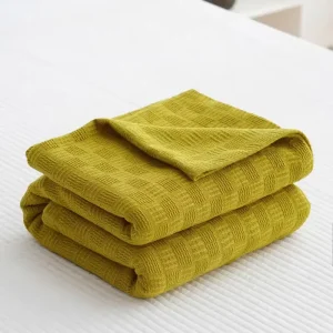 Solid 100% Cotton 6 Layer Gauze Blanket Customizable Wearable Couch Bed Throw Towel Blankets