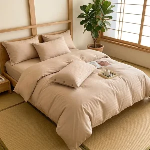 Solid Bedding Set 4pcs for Hotel Guest Room Durable Plain Dyed Polyester Microfiber Breathable Flat Sheet Set