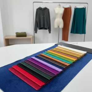 Solid Color 100% Polyester Corduroy Knitted Fabric Breathable for Home Decor Upholstery Fashion Garments
