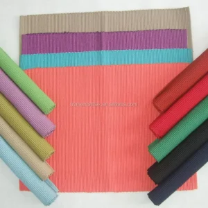 Solid Color 30*45cm Polyester cotton Ribbed Place Mats for Kitchen