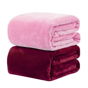 Solid Color 300GSM Premium Soft Fast Shipping Custom Logo Flannel Fleece Throw Sofa Bed Blanket