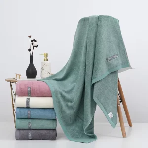 Solid Color Bamboo Fiber Bath Towel Plush Absorbent Large Bath Sheet Beach Towel Quick Dry Hotel Spa Towel