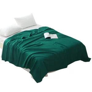 Solid Color Bamboo Fiber Waffle Weave Throw Blanket Pine Grid Decorative Sofa Cover Blanket for Home Couch Nap