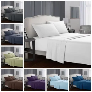 Solid Color Bed Sheet 4 Piece Set Microfiber Bedding Pillowcase 3/4 Pcs Sets Sheets Mattress Cover Pillows Case