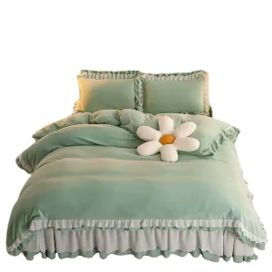 Solid Color Bed Skirt Bed Covers Queen Size Bedding Set Duvet Nantong Kelin Brand Bedding Set