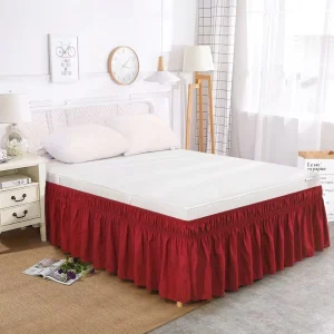 Solid Color Bed Skirt Fitted Microfiber Polyester Bed Skirt Twin Full Queen King Size for Home