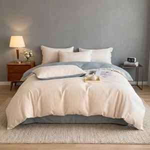 Solid Color Bedding Set for Airbnb and Vacation Rental Skin friendly Brushed Polyester Microfiber Bedding Set