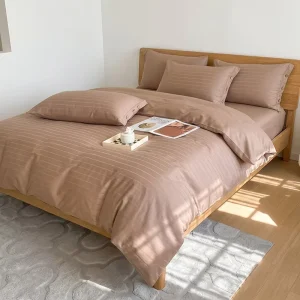 Solid Color Bedding Set for Home Bedroom and Family Use Soft Brushed Polyester Microfiber Fabric Bed Linens