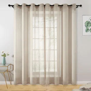 Solid Color Cotton Linen Tulle Curtains Living Room Bedroom Hotel Window Sheer Curtain