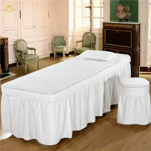 Solid Color Cotton Padded Bed Skirt Cover Elastic Fitted Sheet for Massage Salon Table 1pc Disposable Solid Color Massage Salon