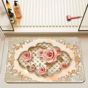 Solid Color Diatom Mud Carpet Home Non-slip Foot Mat Absorbent Bathroom Door Home Area Diatomite Bath Mat Carpet