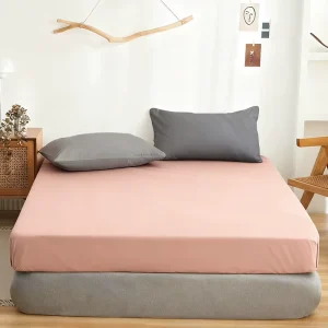 Solid Color Fitted Sheet Bed Protection Pad Microfiber Anti Slip Washable Mattress Cover Dustproof Multi Size for Home Use