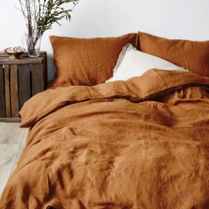 Solid Color GOTS Certificate 100% European Flax Linen Bed Sheets Natural French Linen Duvet Cover Bedding Set