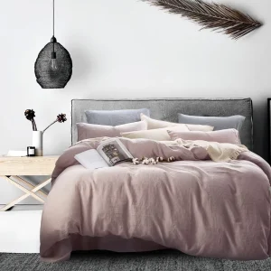 Solid Color Gots Certificate 100% European Flax Linen Bed Sheets Natural French Linen Duvet Cover Bedding Set