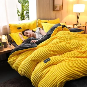 Solid Color Home Textile Winter Warm Bedding Bedroom Set Twin Queen King Bed Cover Duvet Cover Bed Set Sheet
