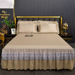 Solid Color Ice Silk Cool Mat Bed Skirt