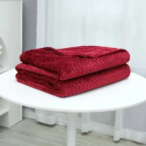 Solid Color Jacquard Flannel Blanket Nap Throw