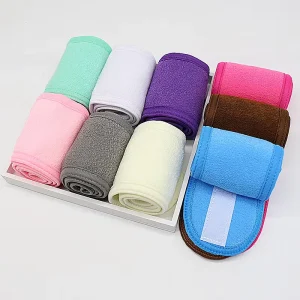 Solid Color Knitted Sports Yoga Hairbands and Spa Wash Face Head Wrap Training Bath Washcloths for Home Use