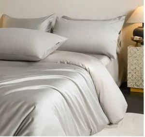 Solid Color Light Luxury Skin Friendly Bed Sheet Set Duvet Cover Lyocell Cotton Bedding Set