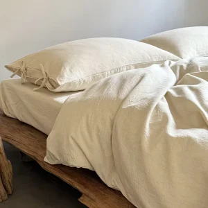 Solid Color Linen Duvet Cover Bed Sheet High end Linen Bed Cover Hotel Linen Bedding Four Piece Set