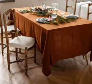 Solid Color Linen Tablecloth Rectangular Conference Room Dining Tablecloth Table Runner