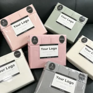 Solid Color Microfiber Sheet Set Super Soft Wrinkle Resistant Polyester Bedding for Home Hotel