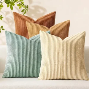 Solid Color Minimalist Corduroy Polyester Pillowcase PP Cotton Filling New Style Home Decor Throw Pillow Cover