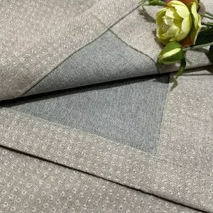 Solid Color One Side Jacquard One Side Linen Style 100% Blackout Curtain Fabric With TPU Lamination