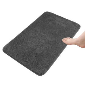 Solid Color Polyester Bathroom Bath Mat Non slip Absorbent Stain resistant Modern Minimalist Customized Door Mat for Toilets