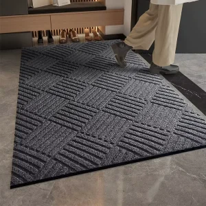 Solid Color Polyester Terylene Modern Minimalist Entryway Front Door Foyer Non-Slip Floor Mat Area Rug Fully Covering Machine
