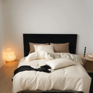 Solid Color Pure Cotton Light Luxury Bedding Set Soft Breathable Duvet Cover Luxury Bed Sheets