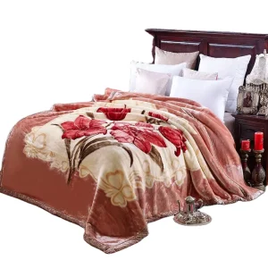 Solid Color Raschel Blanket Super Soft Double Wedding Gifts Printed Fleece Mink Blanket for Winter