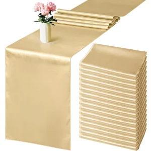 Solid Color Satin Table Runner Long Wedding Satin Silk Table Runner
