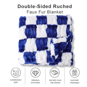 Solid Color Throw Blanket Adult European and American Style Luxury Faux Fur Throw Blanket