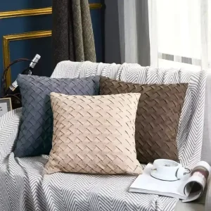 Solid Color Velvet Chunky Hand Knit Cushion Luxury Throw Pillows for Home Decor
