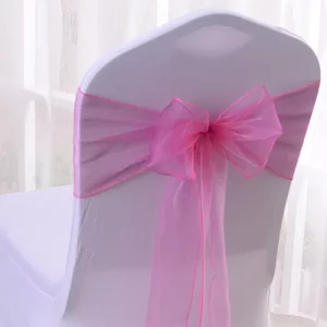 Solid Color Wedding Party Chair Decoration Sheer Organza Chair Sashes