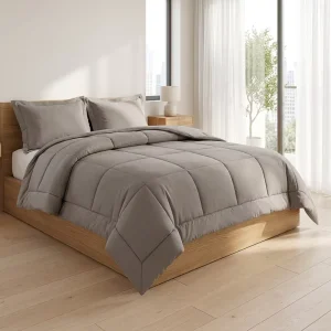 Solid Color Winter Soft Thick 3-piece Microfiber Comforter Set Home & Hotel Use Customizable