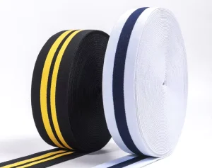 Solid Color Woven Fabric Braided Elastic Webbing in 3CM 4CM 5CM Sizes for Garments Vests Underwear Belts