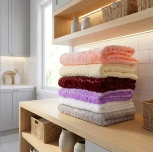 Solid Heart Embossed 100% Polyester Flannel Coral Fleece Throw Blanket Ultra Soft Cozy Plush Bed Sofa Blankets