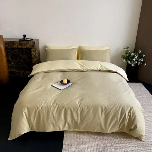 Solid Jacquard Pure Cotton Four Piece Bedding Set