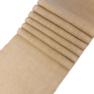 Solid Pattern Burlap Jute Lace Table Runners Tea Table Cover for Restaurant Kitchen Banquet Events Decor