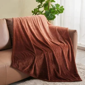 Solid Pineapple Pattern Knitted Throw Blanket Soft Air Conditioning Bed Sofa Cover with Gradient Nap Blanket