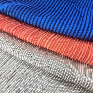 Solid Plain Dyed 100% Polyester Pleated Knitted Fabric for Clothes Women Fashion Dress
