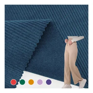 Solid Polyester Corduroy Fabric Fleece Material for Garment Super Soft Velvet Bonding Fabric for Sale