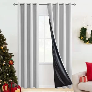 Solid Polyester Curtains Plain Color Crushed Texture Semi Blackout Drapes for Living Room
