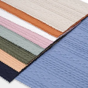Solid Polyester Rayon Spandex Jacquard Stretch Fabric Fashion Pattern Knitted for Girls Garment