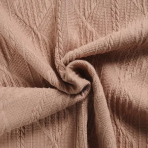 Solid Polyester Rayon Spandex Seersucker Stretch Jacquard Knitted Fabric for Garment