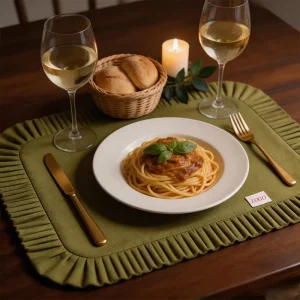 Solid Ruffle Edge Reusable 100% Cotton Tea Towel French Style Modern Embroidery Kitchen Napkin Decor Table Placemat Home