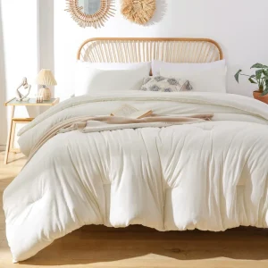 Solid Simple Machine Washable Quilt Sweat-Absorbing Pillowcover Durable Warm 3pcs Polyester Comforter With Pillowcase